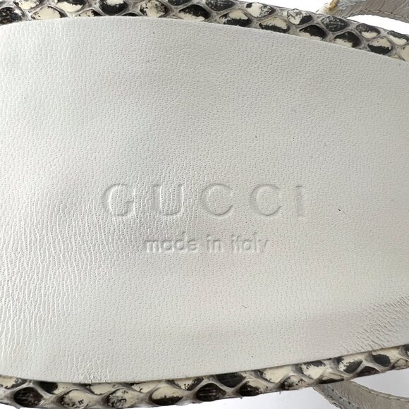 Gucci Snakeskin Bow Sandals 11B (Vintage) High Heel Open Toe - Picture 6 of 10